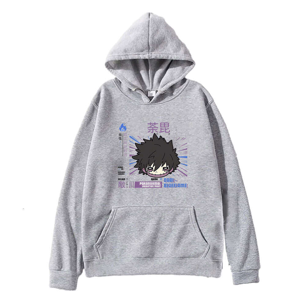 Japanese Anime My Hero Academia Dabi Hoodies Men Women Manga Print Long Sleeve Pullover Sweatshirts Casual Fleece Clothing