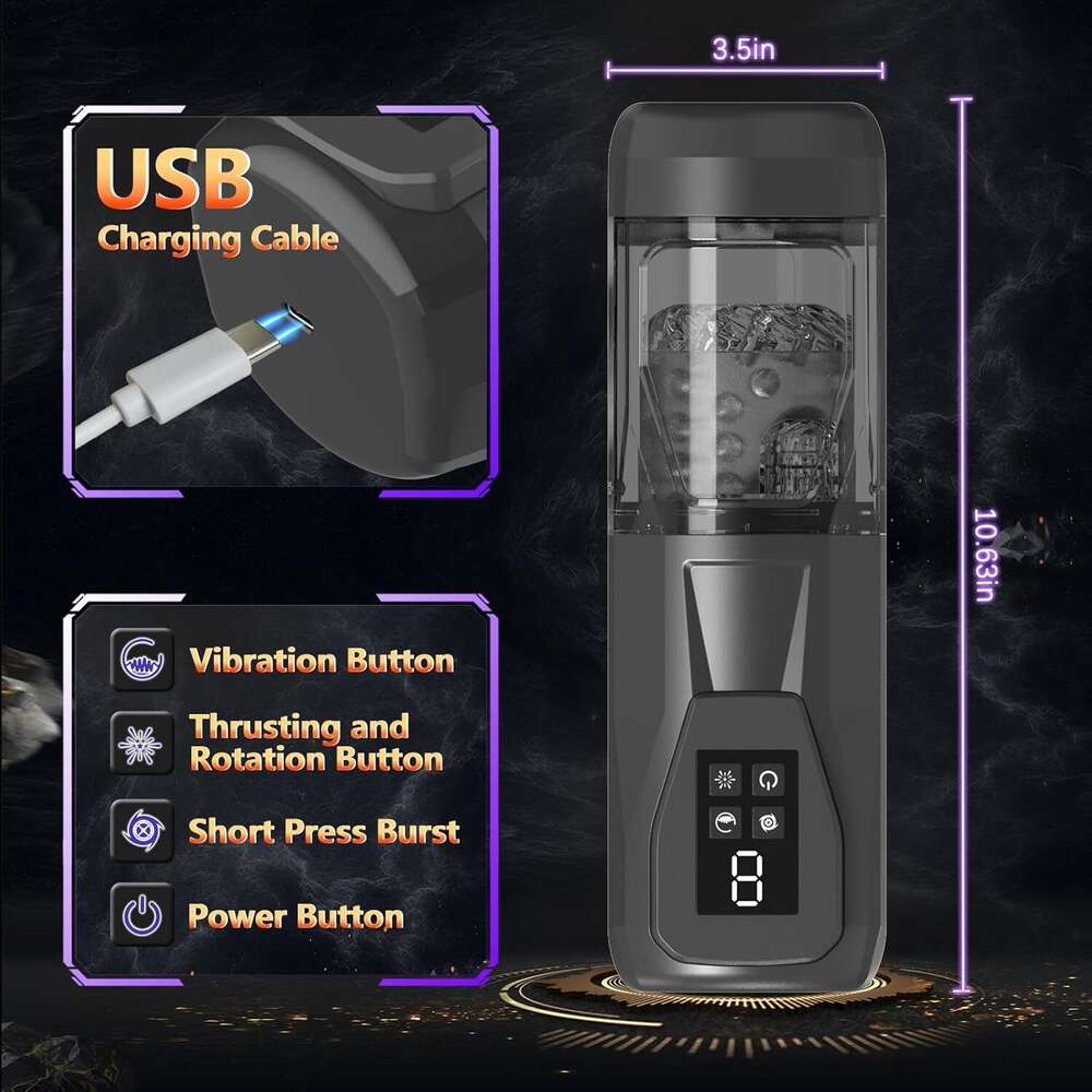 Male Sex Toys - Male Sex Toy Trainer Adult Toy Male vibrator with 7 vibrations and rotating thrust licking, 3D texture, massager pocket, genital sex m