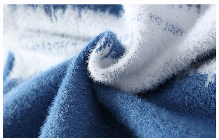 Mens Women Autumn Winter Sweater Mens Trend Casual Slim Print Round Neck Knitted Pullover Street Outdoor Cotton Warm Sweatshirt 240821