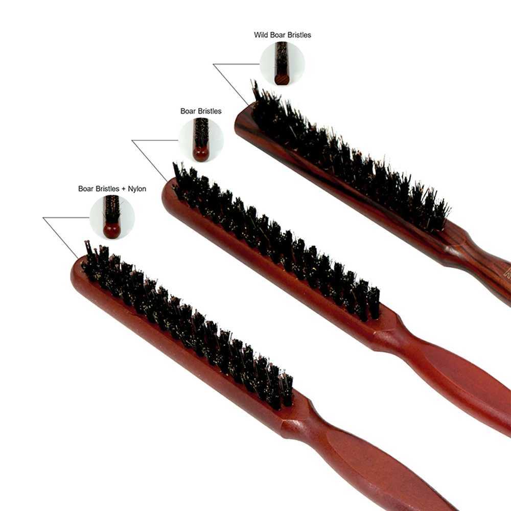 Pig Mane Three row comb wooden coil comb evening dress comb styling comb puff pill head beat hair comb W240813