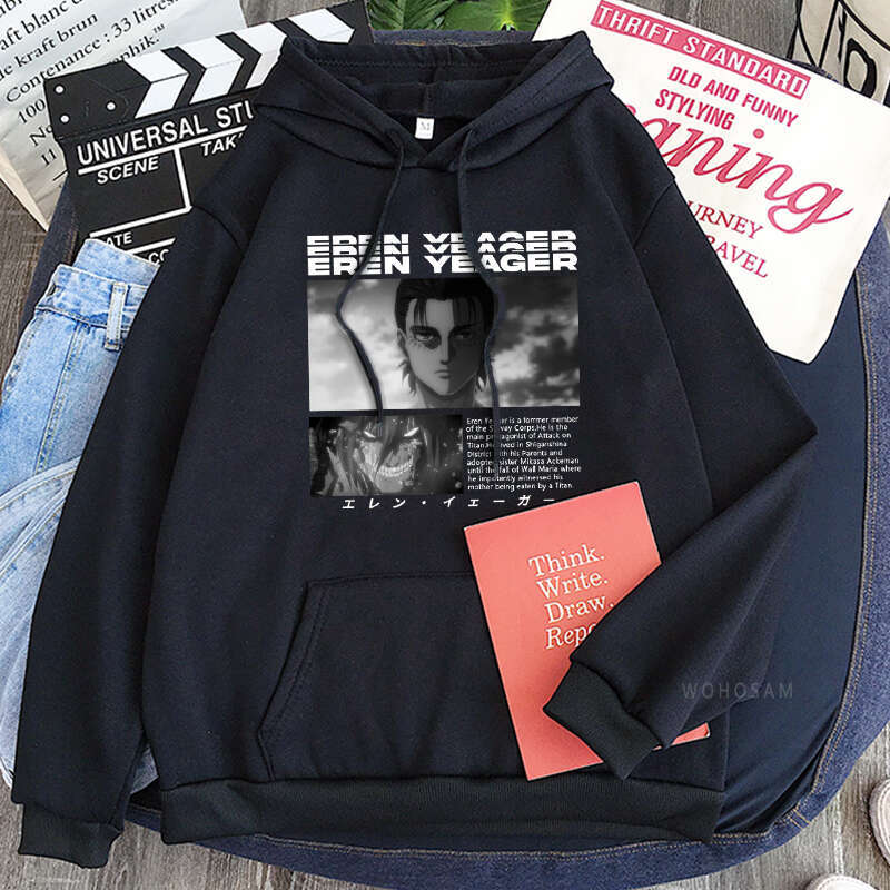 Anime Haruku Attack On Titan Yeager Eren Graphic Men Women Hoodies Shingeki No Kyojin Plus Size Sweatshirt Winter Pullover