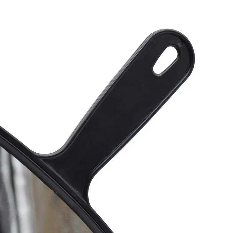 Hairdressing large mirror comfortable black handheld coated mirror beauty makeup hair salon home beauty glasses W240813