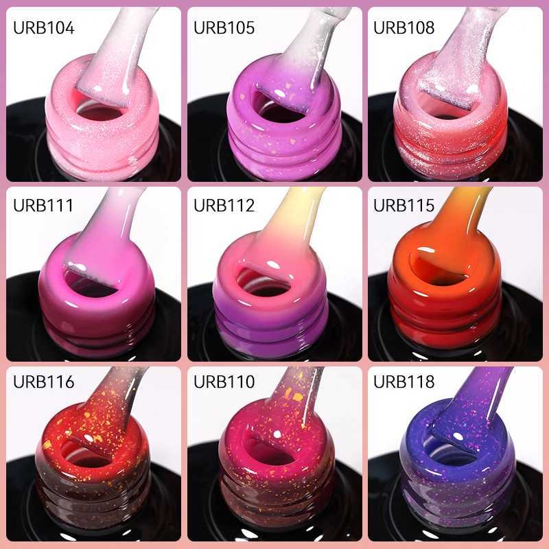 UR SUGAR 7ml Auroras Glitter Thermal Gel Nail Polish Ultra-thin Temperature 3 Colors Changing Soak Off UV LED Manicure Nails GelM240814