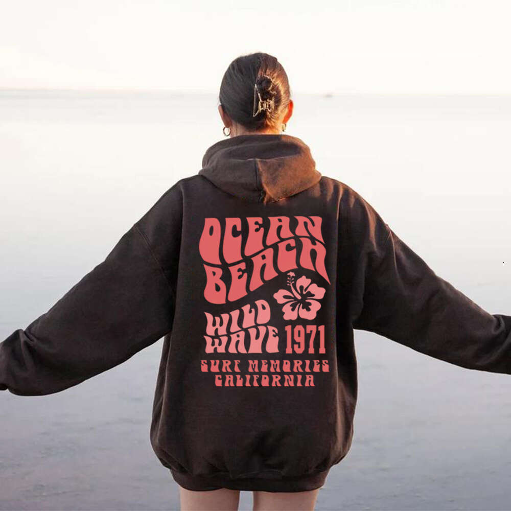 Beach Ocean Hooded Women Sweatshirts Haruku Autumn Winter Warm Plus Size Hoodie Comfortable Female Casual Fashion Streetwear