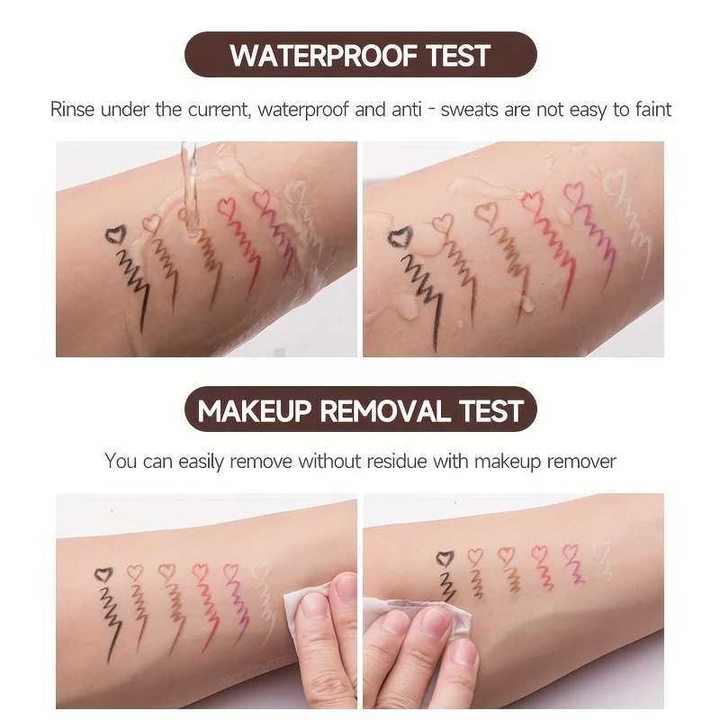 2 In 1 Eyeliner Lip Liner Gel Pencil Waterproof Long-lasting White Black Brown Easy Wear Eyeliner Makeup For Eyes 6 Colors Optio Y240813
