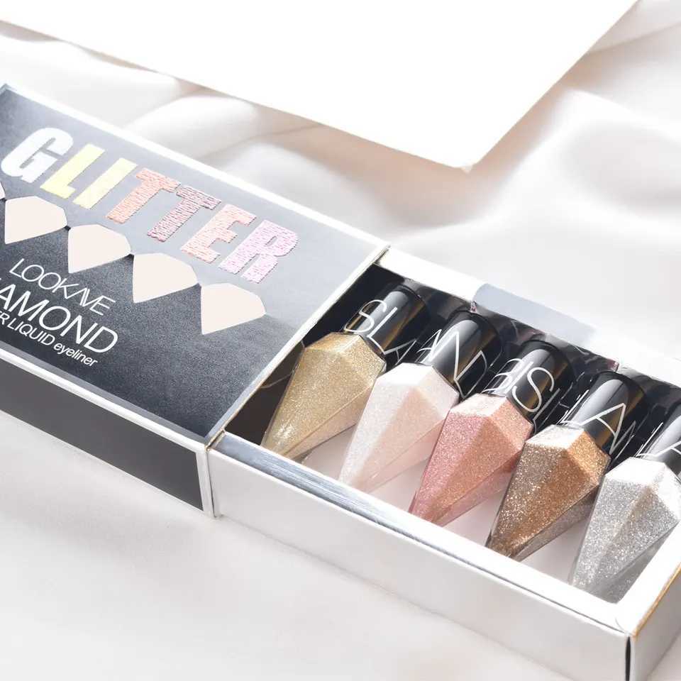 5pcs Diamond Liquid Eyeliner Eye Makeup Shiny Waterproof Glitter Eye Shadow Eyeliner Y240813