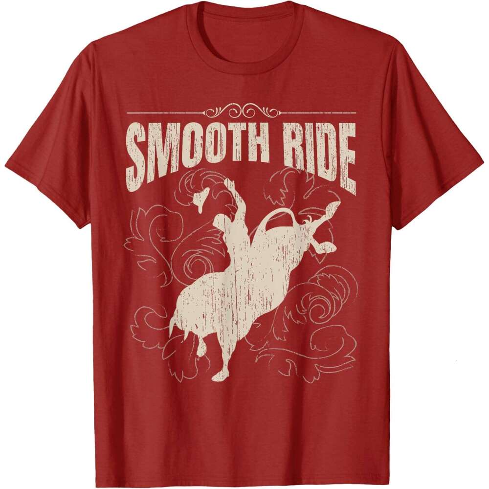 25ss T shirt for Mens Smooth Ride Funny Rodeo Cool Bull Rider Cowboy T-Shirt Shirts Tshirt Graphic Tee Casual Tops Short sleeve Free shipping