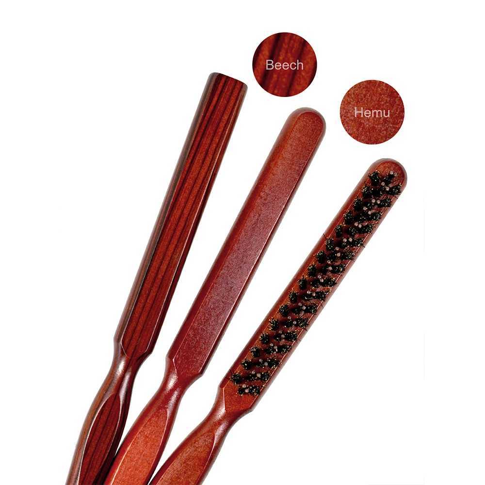 Pig Mane Three row comb wooden coil comb evening dress comb styling comb puff pill head beat hair comb W240813
