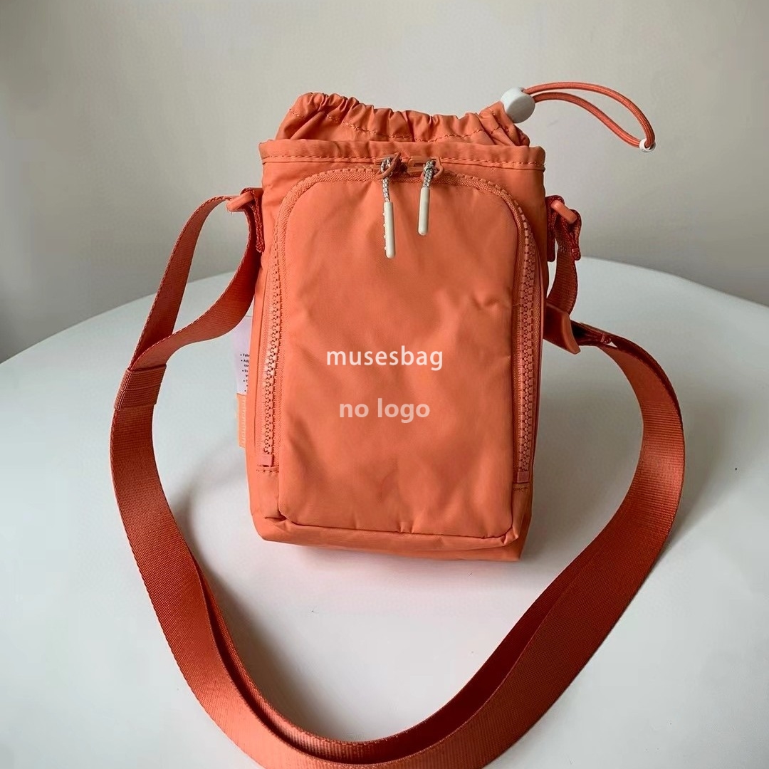 New water bottle bag Nylon waterproof belt front pocket Crossbody bucket bag Leisure sports fitness Yoga phone bag