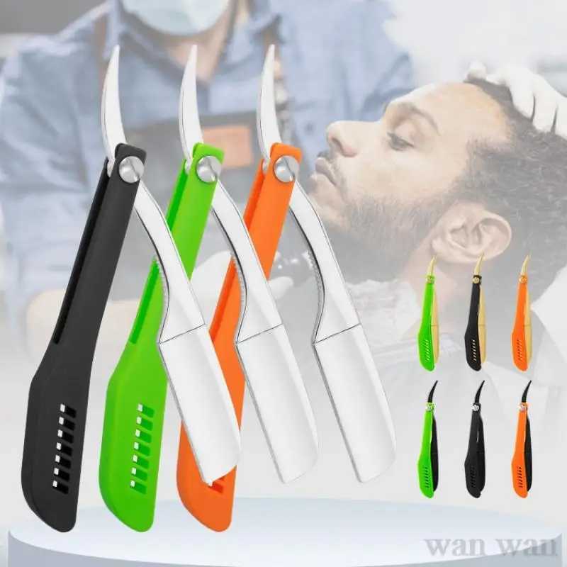 Feather Razor Holder Manual Folding Shaver Barber Shop Beard Trimmer Hair Cutting And Shaving Tools Security Blade Mens GiftM240814