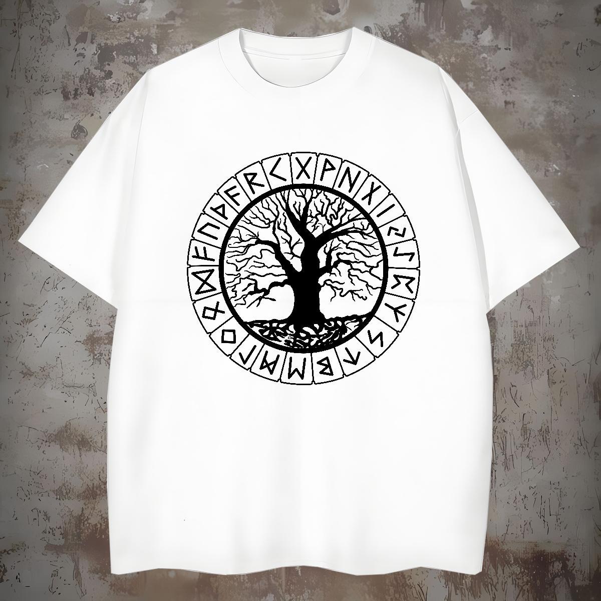 Man T Shirts 230g Cotton tree Street Round Neck Short Sleeve DIY Anime Men Tshirts Designer Fashion Wholesale Tees