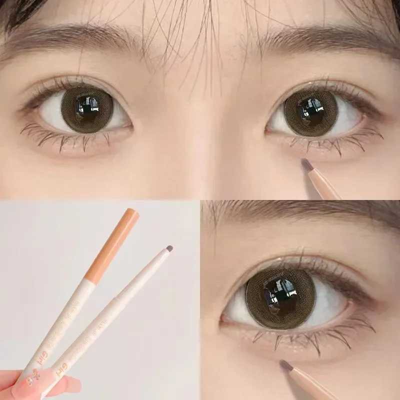 Shiny Eyeliner Makeup Highlighter Stick Pearl Lying Silkworm Pen Matte Tea Brown Eye Shadow Waterproof Beauty Cosmetics Women Y240813