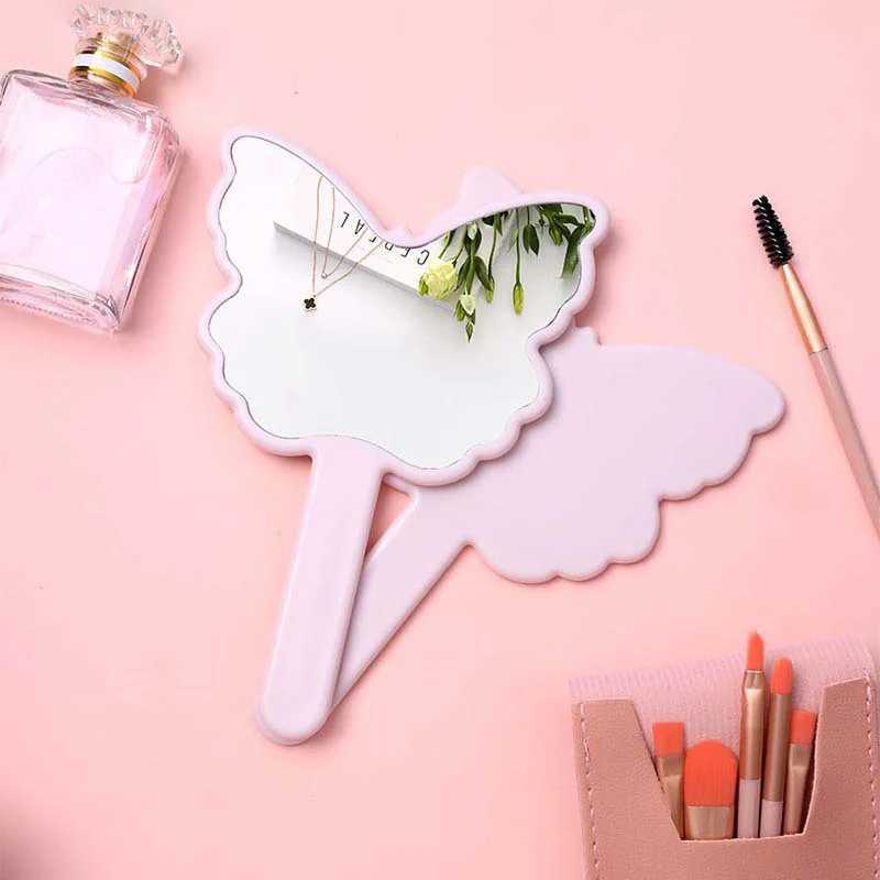 Butterfly shaped makeup mirror handheld mirror portable eyelash extension mirror salon mirror makeup accessories W240813