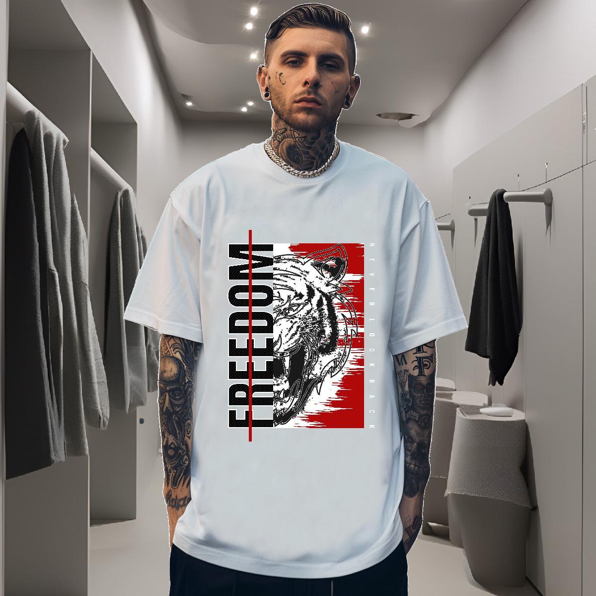 Men T Shirts 100% Cotton 230g High Street Hip Hop Crew Neck Breathable Anime Print Couples T Shirts Casual New Soft Tshirts