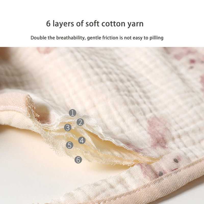 Bibs Burp Cloths 6 Layers Cotton Baby Bibs Solid Color Infant Bib Newborn Burp Cloths Bandana Scarf for Kids Boys Girls Soft Feeding Saliva TowelL4812