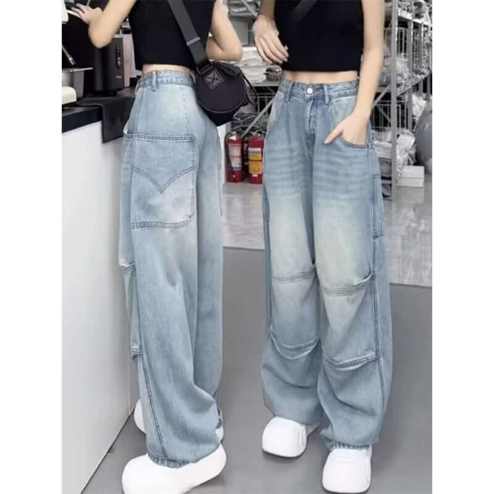 58 Women's straight loose spring autumn/winter 2024 new high waisted slim figure wide leg floor length pants