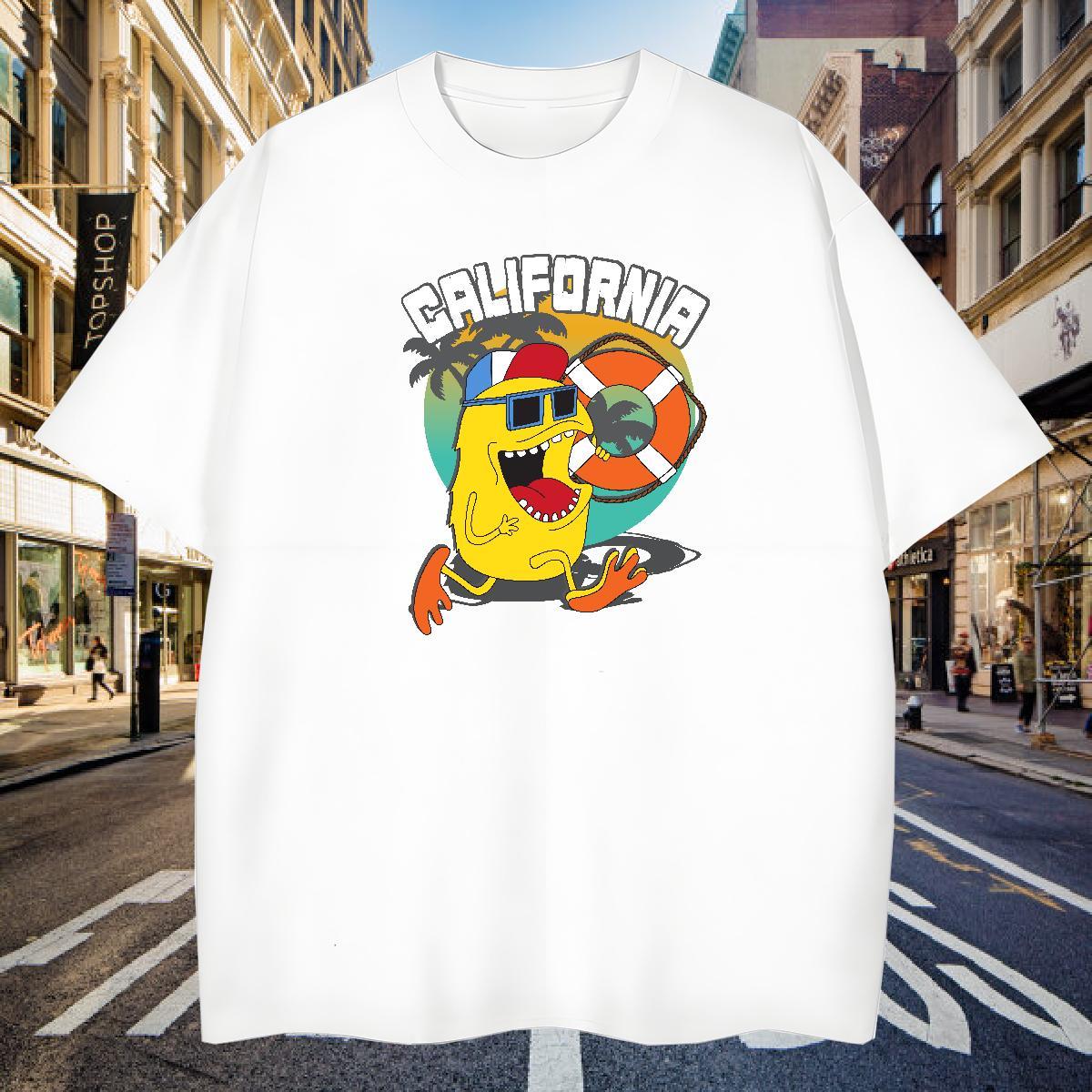 T-Shirts 230g Pure Cotton America High Street Hip Hop Crew Neck Breathable Plus Size Custom Men Tees Wholesale Popular Polos