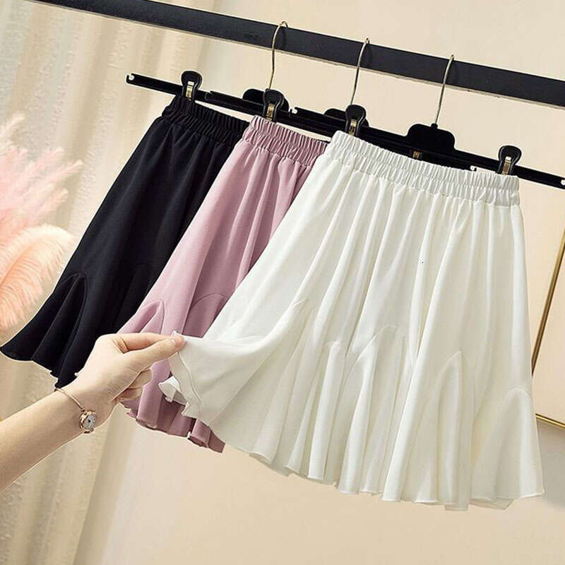 Fashion Mini A Line High Sexy Cute Ruffle Vintage Tennis Skirt Black Elastic Waist Solid Women Short Skirts For s