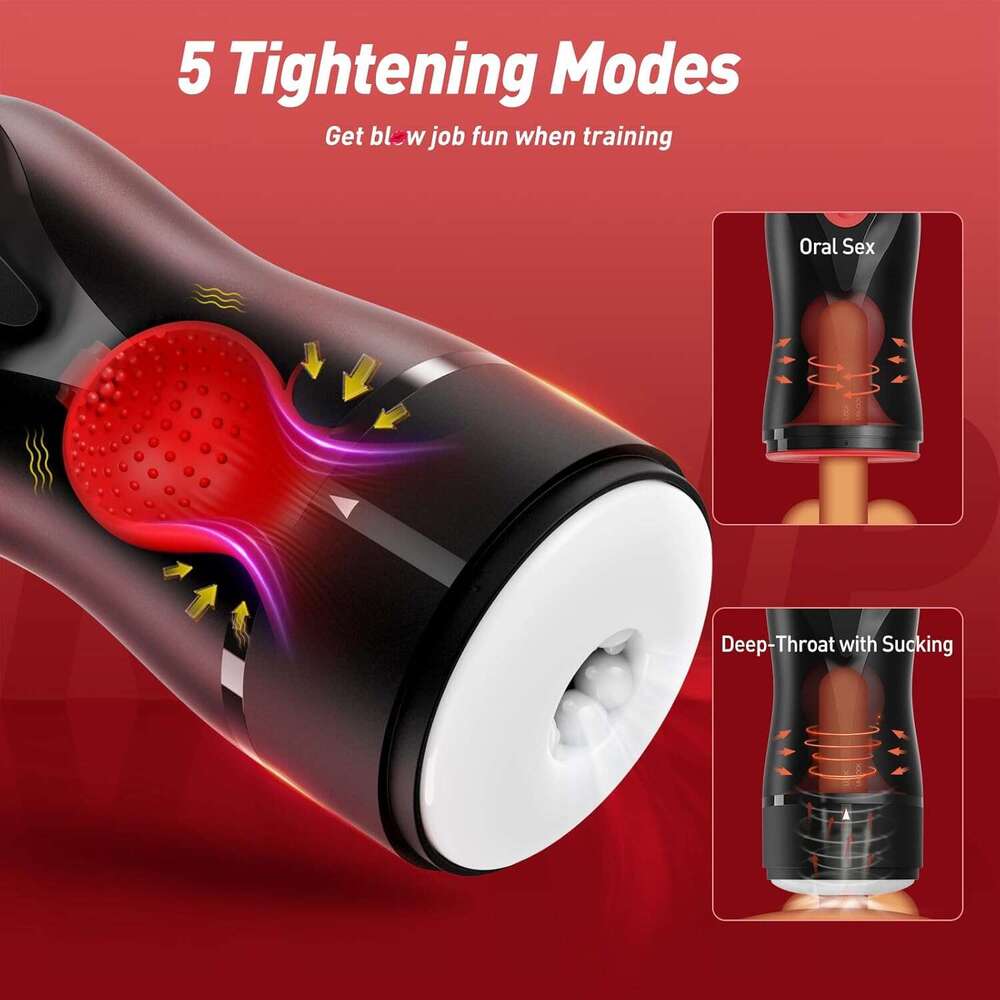 Tracy's Dog Automatic Male Masturbator, Male Sex Toy with 3 Swirling 5 Tightening 10 Vibration Modes Hands Free Adult Toys Pocket Pussies with 3D