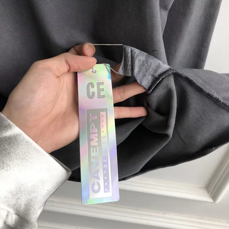 C.E CAV EMPT Long sleeve T-Shirts Spring Autumn Cotton Casual Streetwear Washed Do Old Cross Embroidery CAVEMPT T Shirt 240807