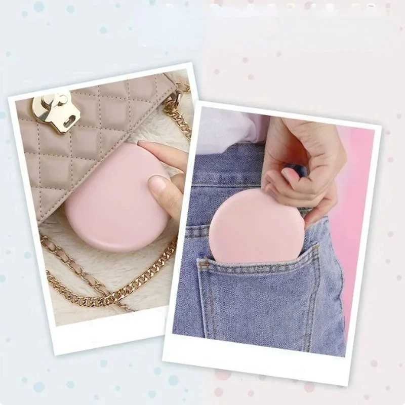 Mini LED light makeup mirror foldable compact mirror with illuminated circle portable USB handheld makeup mirror W240813