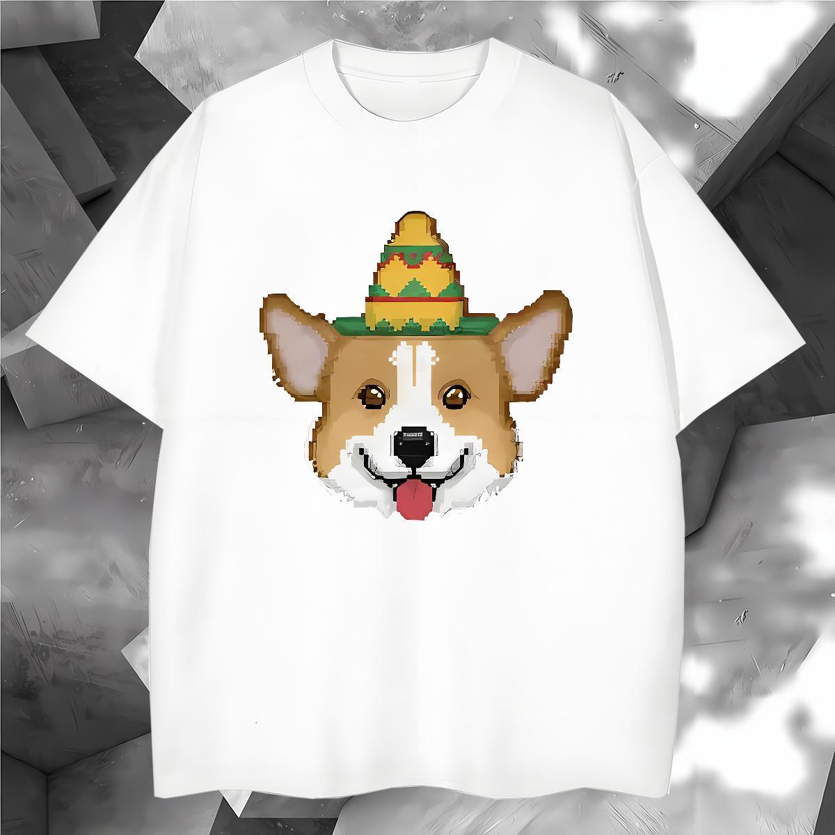TOP Quality Men T Shirts dog Breathable Soft Summer Casual Skull 230g Cotton Men Tees Classic Casual Tops Tees