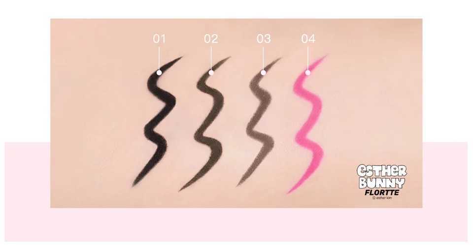FLORTTE Esther Bunny Double-Ended Eyeliner Pencil With Blade Eyeliner Brush Flat Tip Eyeliner Gel Pencil Women Cosmetics Makeup Y240813