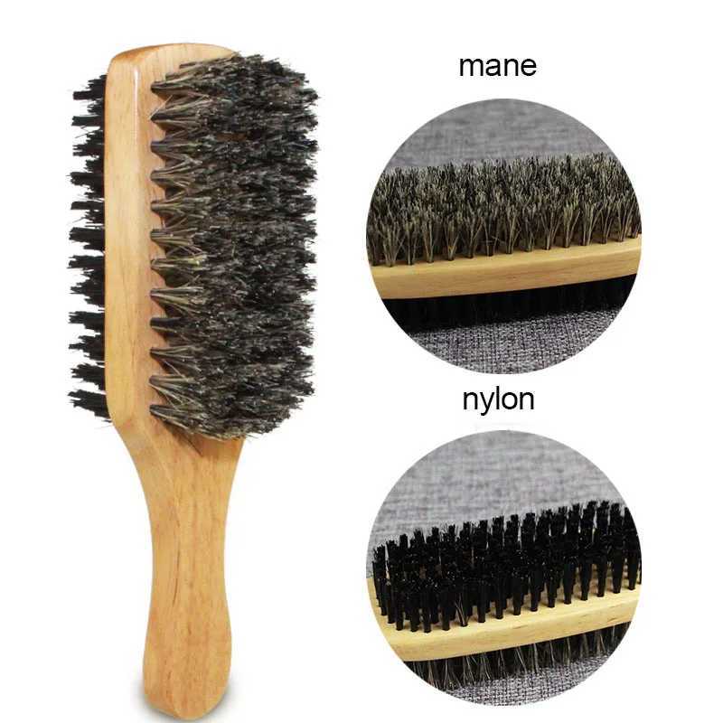 1 piece of mens bristle brush S/M/L natural wood wave brush mens brush double-sided brush W240813