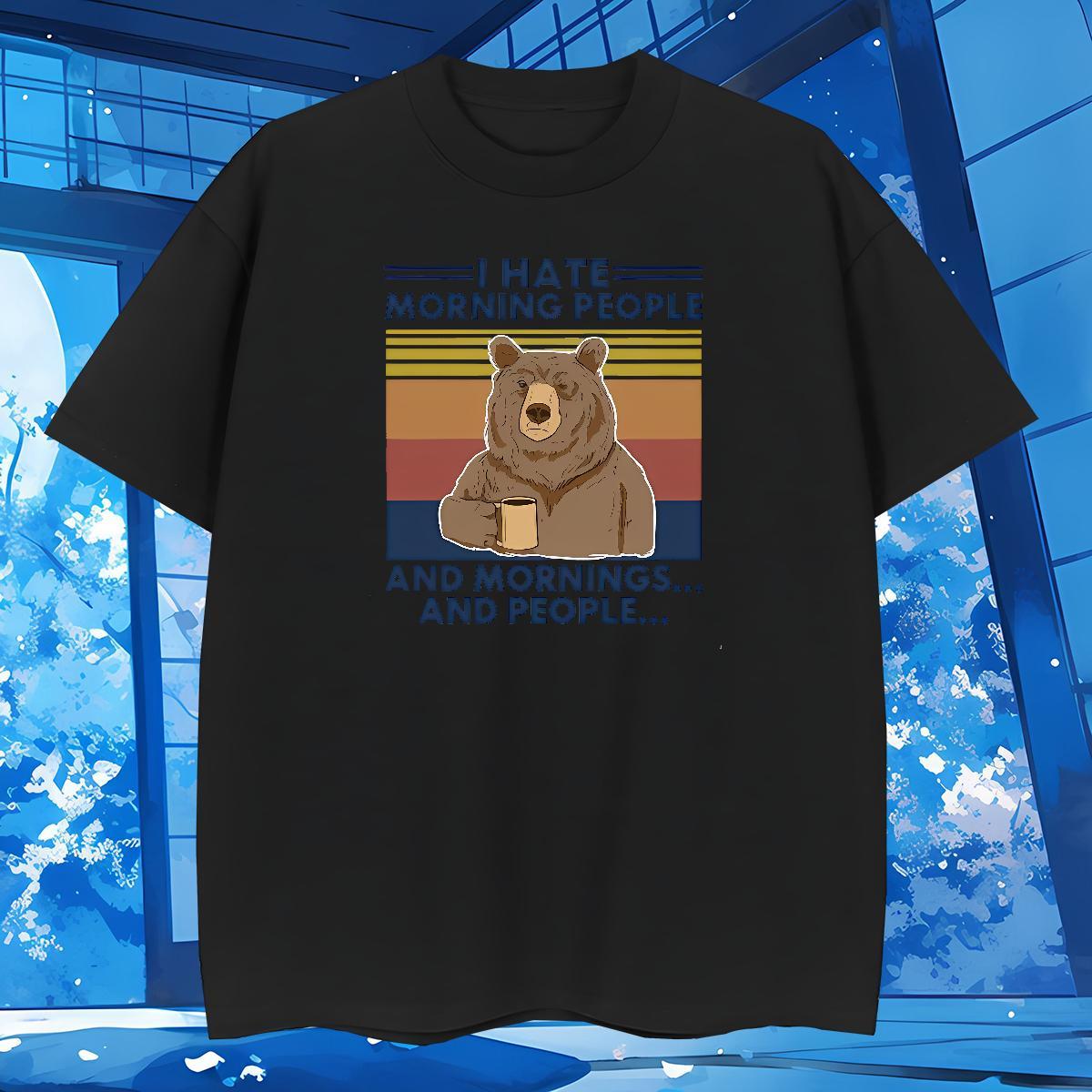 T shirt 230g Cotton bear Street Casual Short Sleeve Soft Custom Print Plus Size Couples T Shirts Classic Casual High Quality Tops Tees