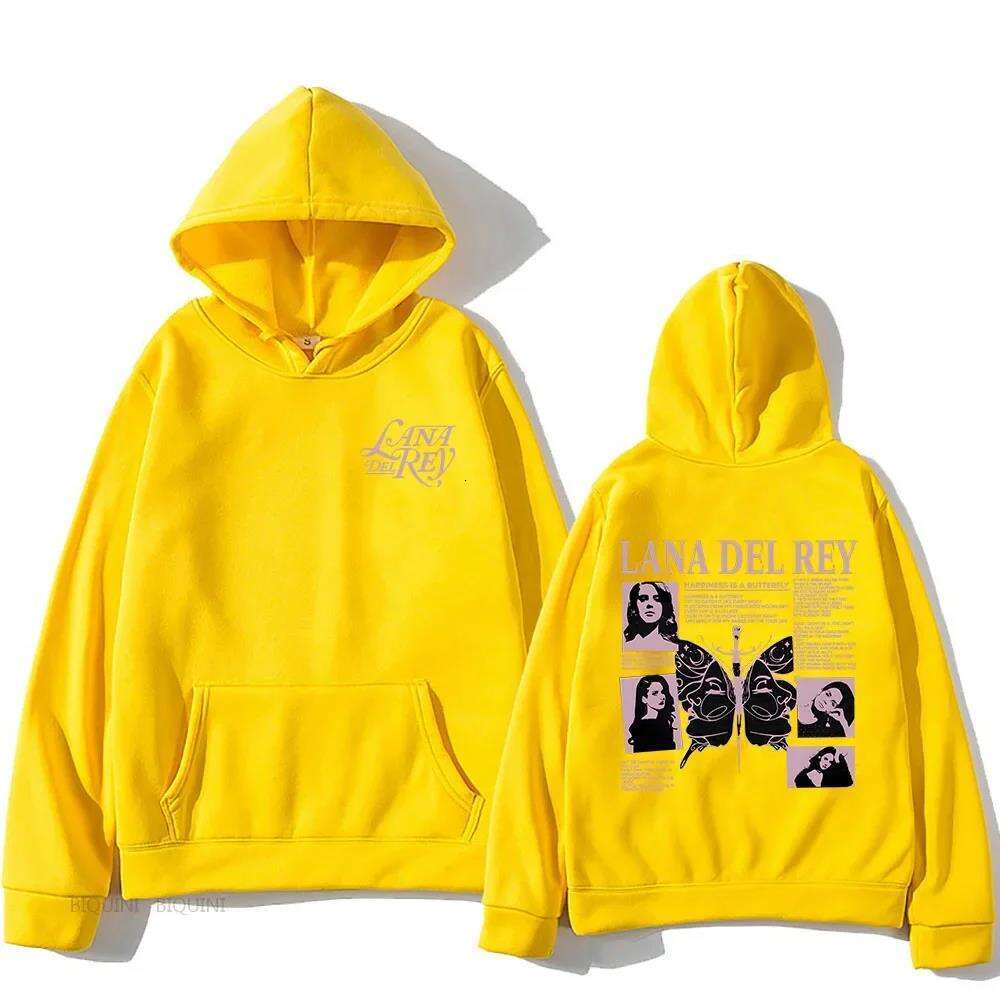 Del Lana Rey Hoodie Singer Graphic Printed Men's Sweatshirt Long Sleeve Fleece Casual Pullover Fall Winter Fashion Sweatshirts s
