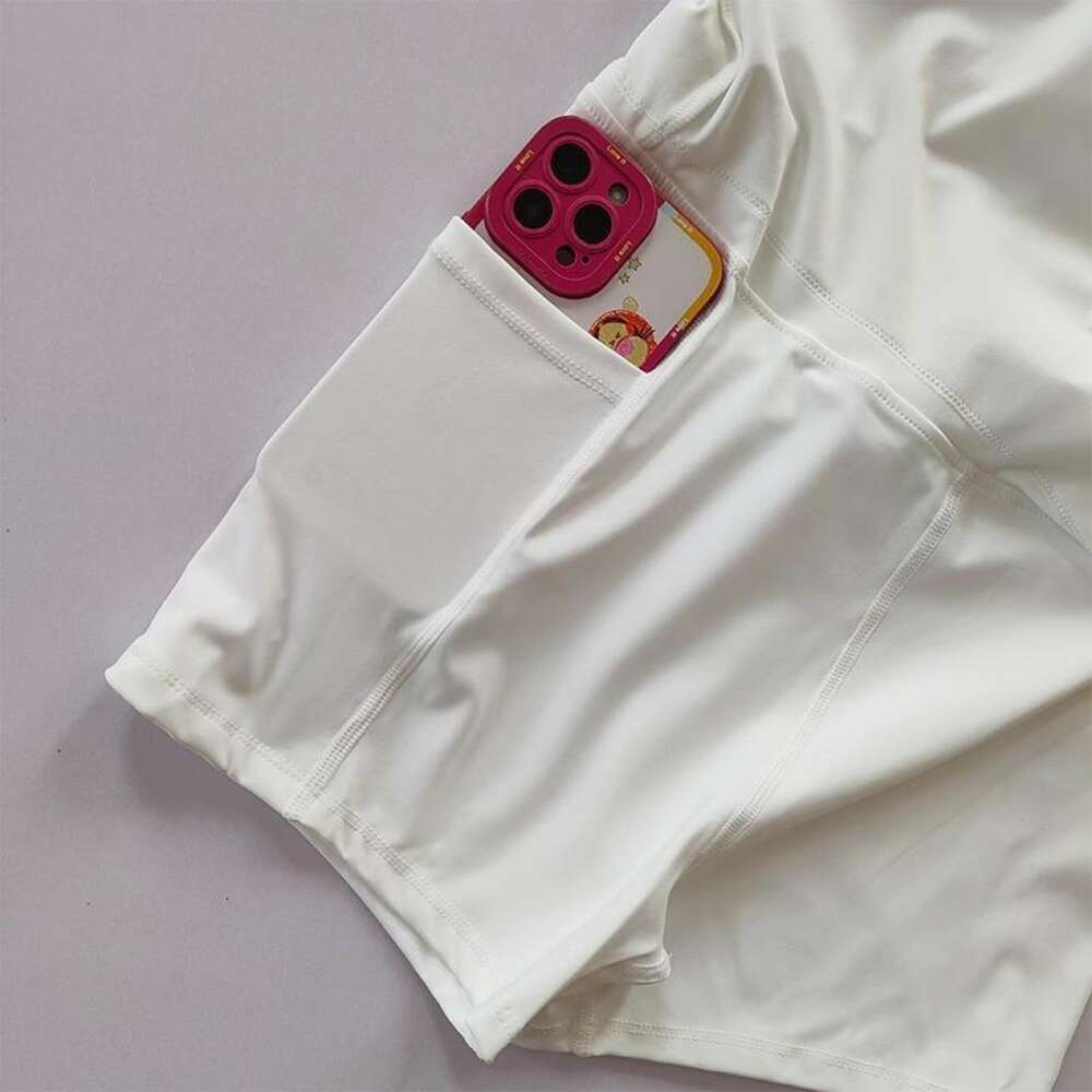 Sports HOUZHOU Tennis Women Quick Drying Pocket Side Split High Waist Elastic Lace-up Yoga Skirt Pants for Outwear Summer