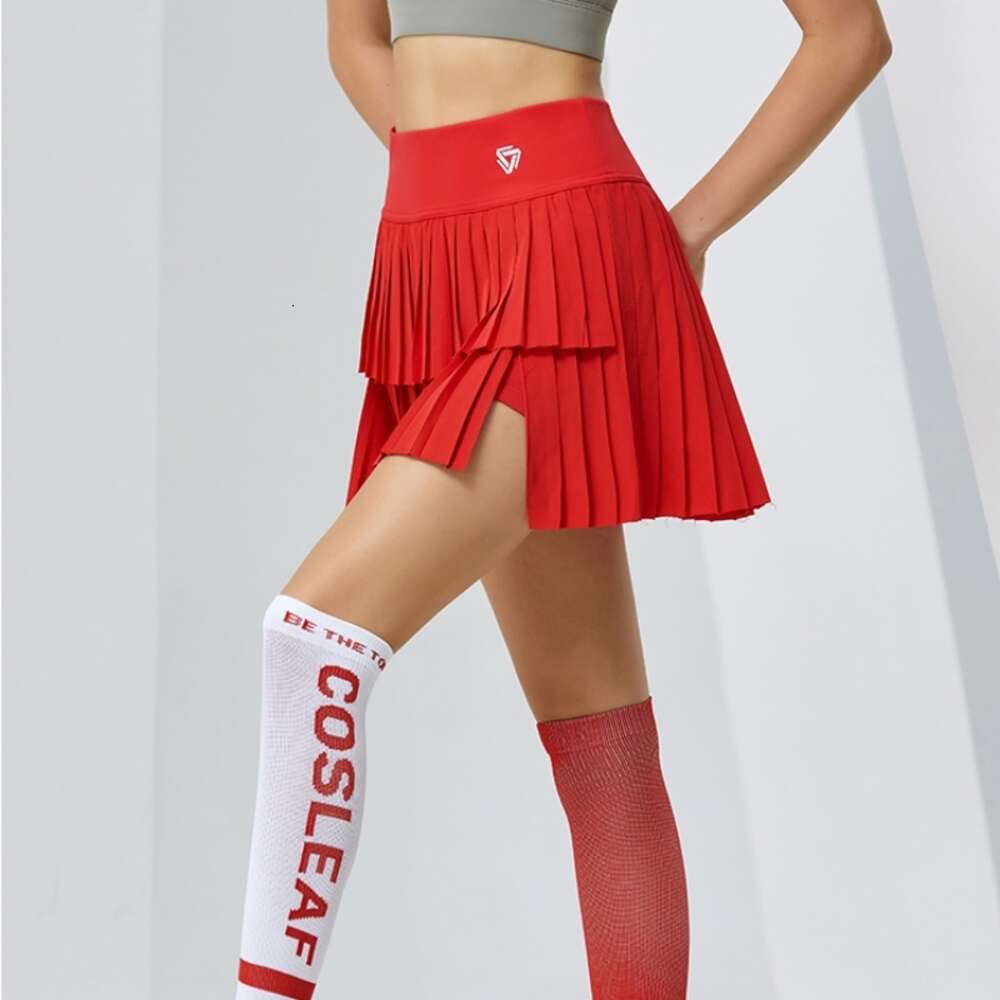 Sports Women Mini Pleated Skirt Golf Tennis Skirts High Waist Double Layer Gym Fiess Running Yoga Athletic Workout Skort s