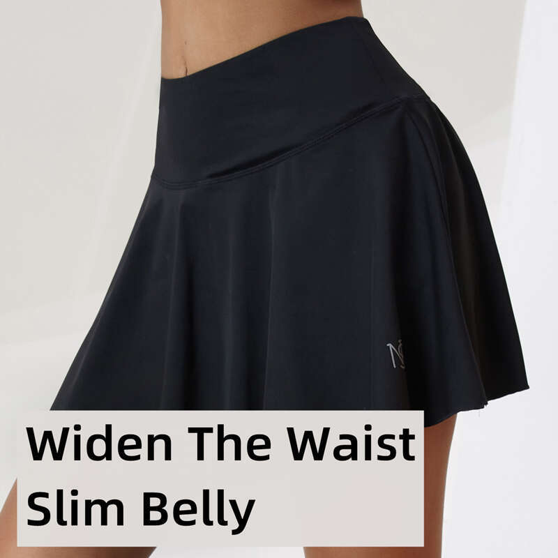 Waist High Short Skirts Nylon Elasticity Gymwear Workout Running Activewear Yoga Hip Lifting Fake Two Skirt + Shorts s