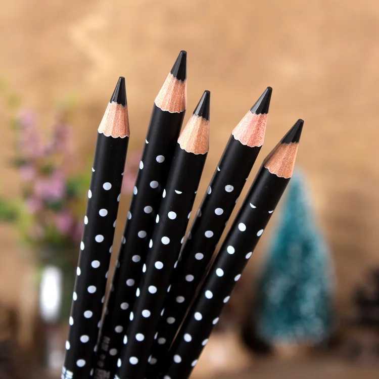 Cool Black Eyeliner Wooden Pencil Waterproof Long Lasting Gel Eye Liner Pen Dots Eyebrow Pencil Makeup Eye Beauty Cosmetics Tool Y240813