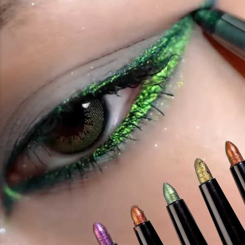 Eye Liner Pen Lasting Shiny Meetallic Eyeshadow Green Purple Makeup Pigment Glitter Aurora Eyeliner Y240813