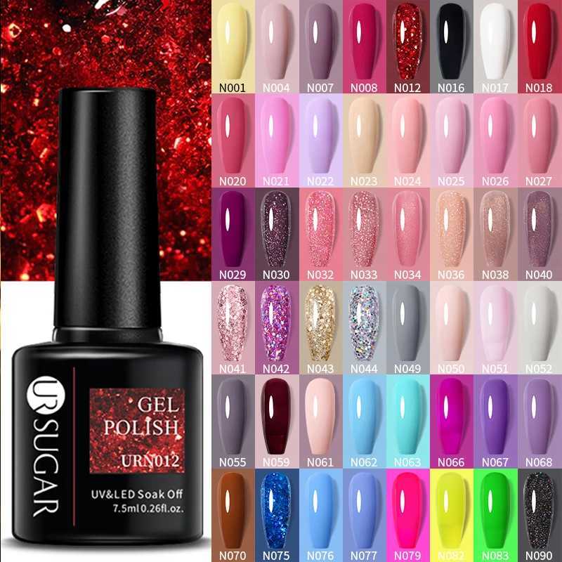 UR SUGAR 7.5ML Red Glitter Sequin Gel Nail Polish Semi Permanent Varnish Nail Gel Polish Soak Off UV LED Gel Manicure Top CoatM240814