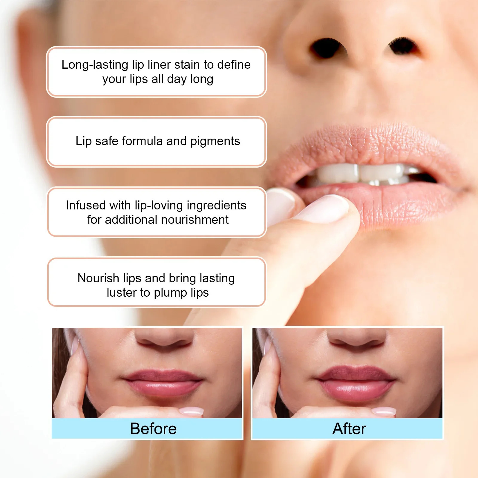 3 Colors Peel Off Lip Liner Tattoo Waterproof Long Lasting Matte Non-Stick Cup Lip Tint Sexy Red Contour Lips Make Up Cosmetics 240814