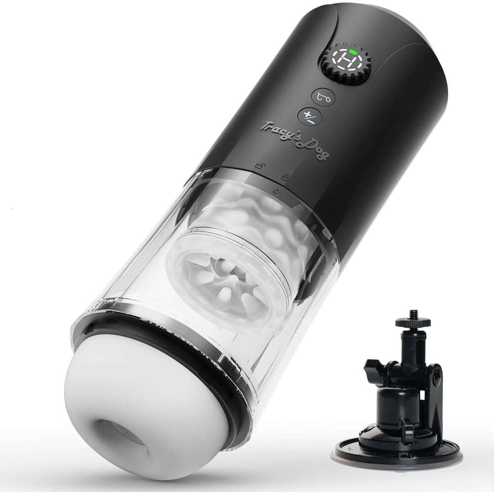 Tracy's Dog automatic male device, adult sex toy, with 5 thrust rotation vibration modes, hands-free electric male massager, unlimited speed adju