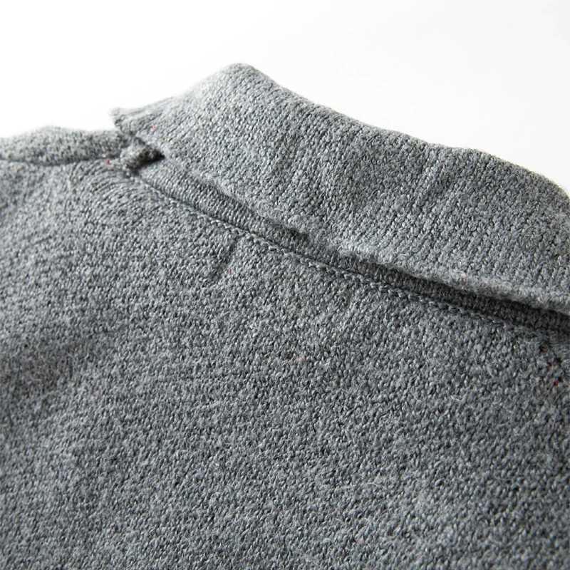 Retro Jacquard Crochet Knitted Thick Jacket Mens Fashion V-neck Button Knitted Open Skirt Winter Coat Mens SweaterW240729