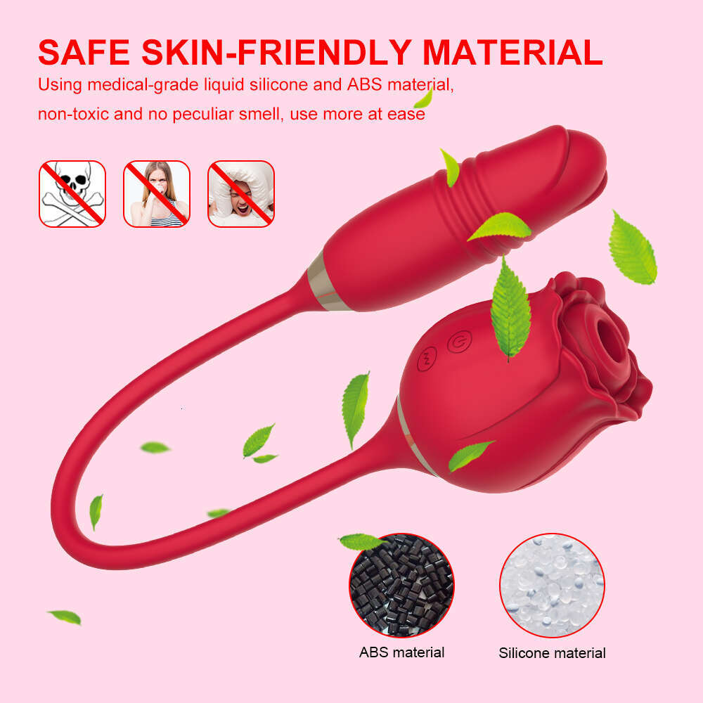 Rose Sucking Vibrator for Women Clit Stimulation Thrusting Dildo Vibrating Massager Female Vagina Masturbator Sex Toys for Adult