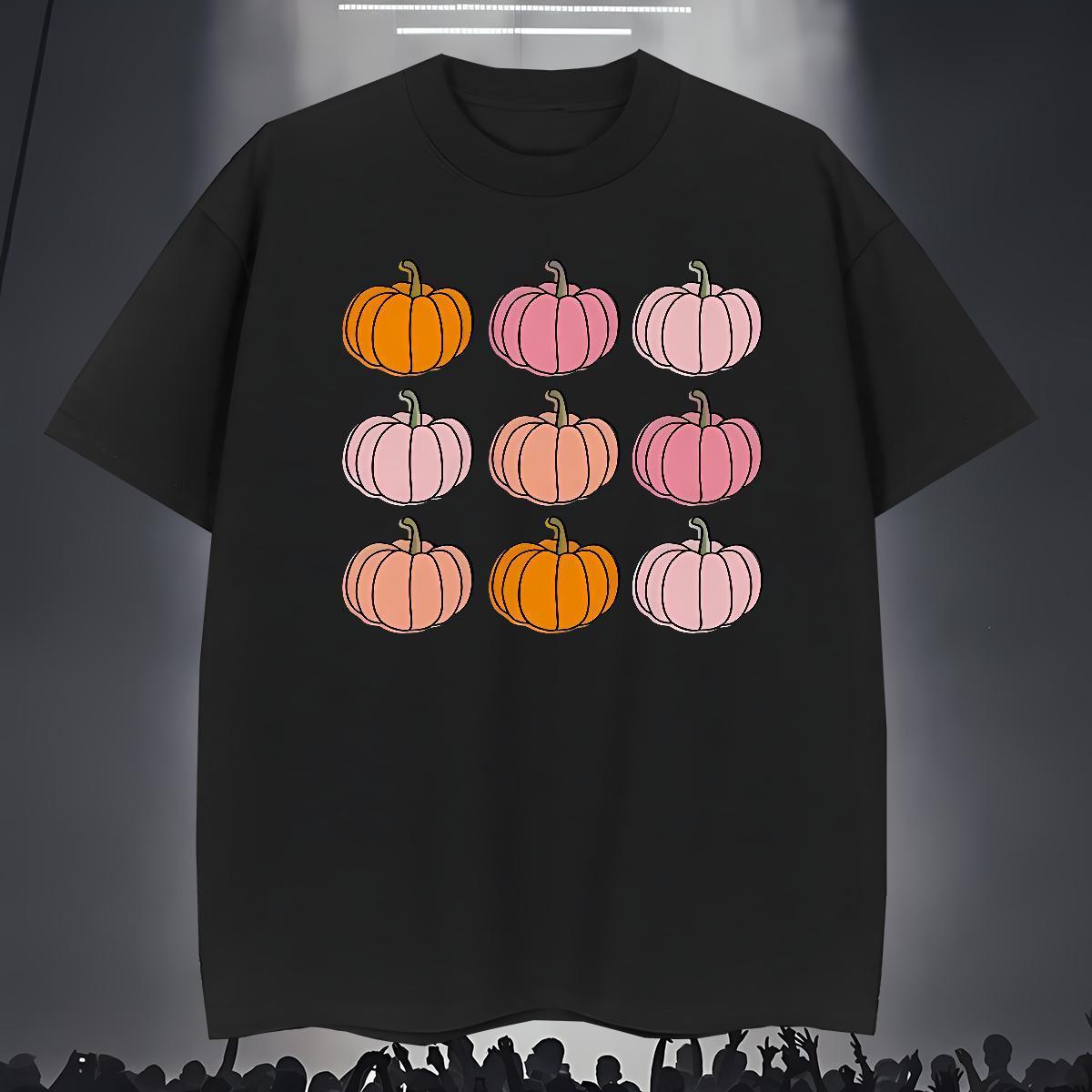 T-Shirts for Men 230g 100% Cotton pumpkin Street Casual Breathable Crew Neck DIY Logo Oversized Men Tshirts Designer Cool Tops Shirt