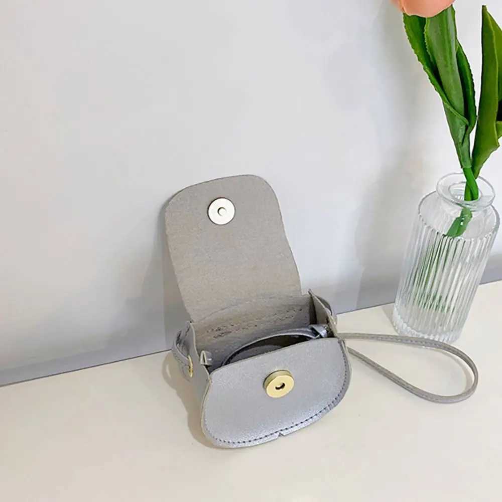 Childrens cross body bag PU leather solid color chain wallet shoulder bag Korean style mini cute handbag W240906