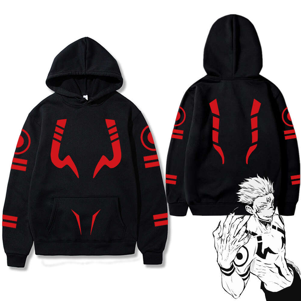 Jujutsu Anime Kaisen Ryomen Sukuna Printed Hooded Men Women Hoodies Plus Size Pullover Haruku Autumn Winter Warm Sweatshirt