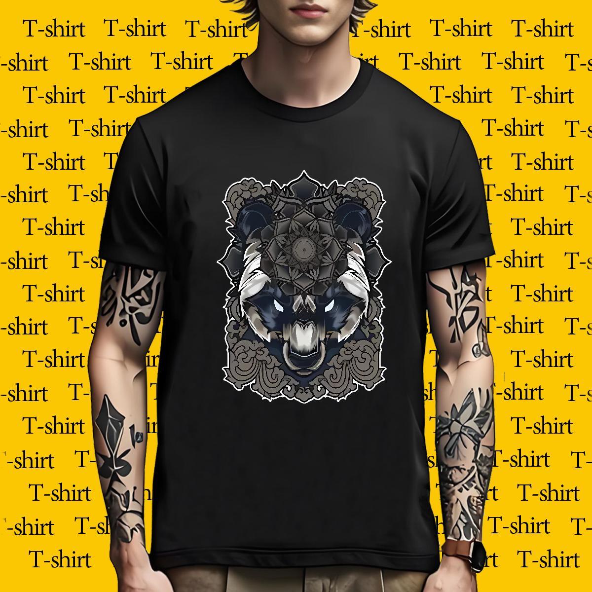 Classic Mens T Shirts wolf Round Neck Short Sleeve Sports Casual Custom Printing 100% Cotton 230g Men Tshirts Designer Clothings