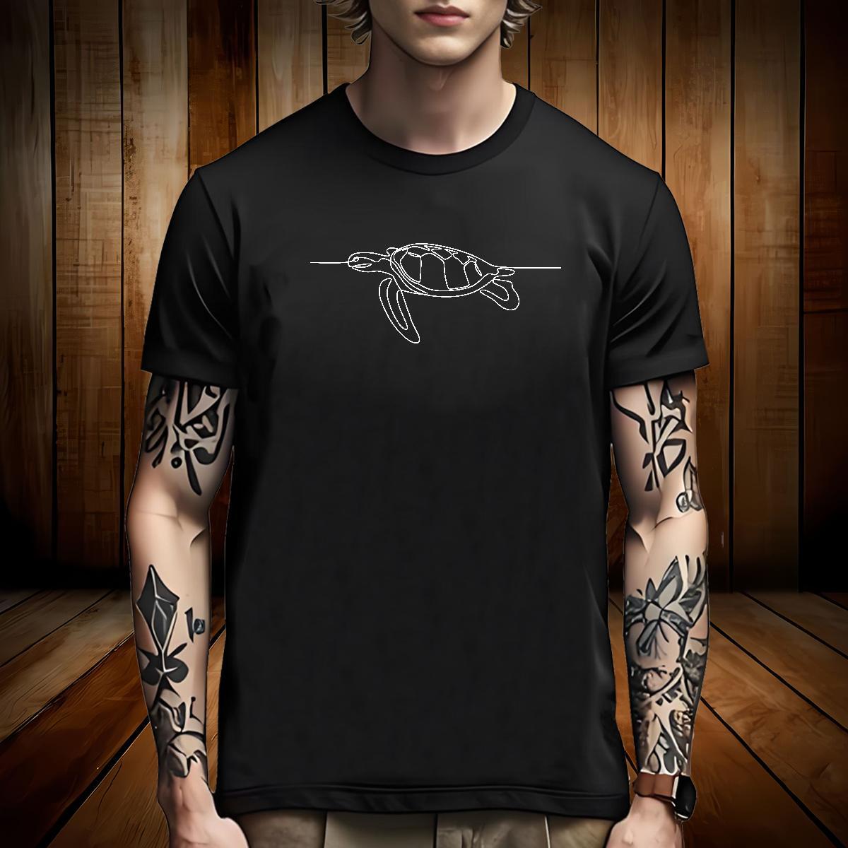 Free Shipping T-Shirts for Men tortoise Breathable Crew Neck Sports Casual DIY Printed 100% Cotton 230g Men Tops Tees Stylist Tees Shirts