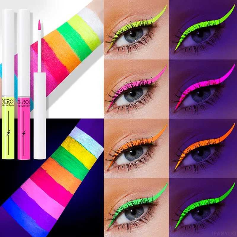 Luminous UV Light Neon Eyeliner Pen Eyes Makeup Red Waterproof Yellow Purple Red Color Liquid Eye Liner Pencil Make Up Cosmetics Y240813
