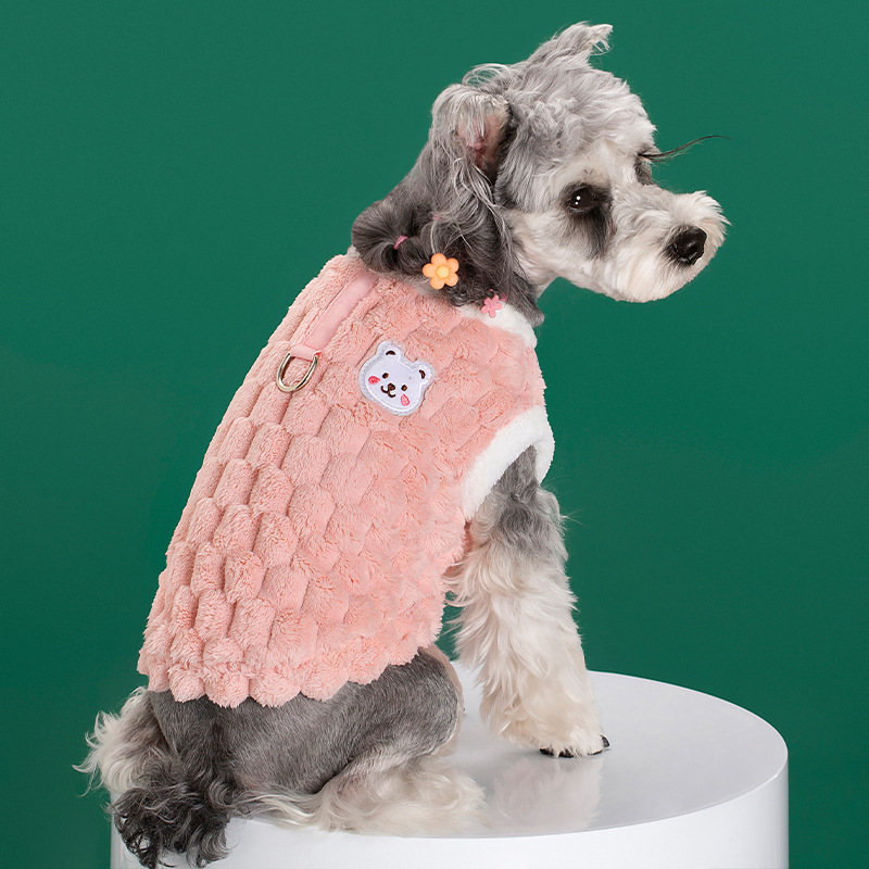 Autumn and Winter Pet Clothing Dog Thickened Warm Turtle Sweater Traction Cardigan Plaid Vest Cat Vest