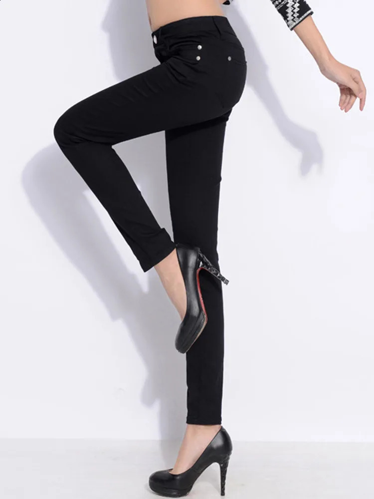 Fashion Casual Slim Elastic Denim Pencil Jeans for Women Sexy Mid Waist Thin Denim Trousers Candy color Stretch Skinny Pants 240813