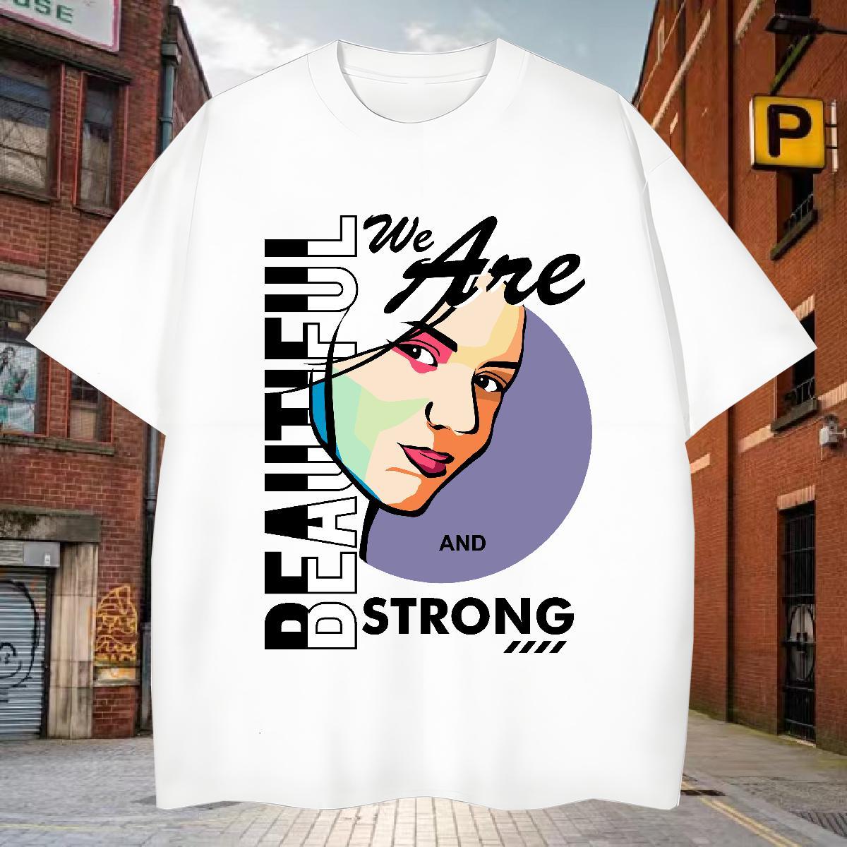 T Shirts Men 230g Pure Cotton portrait Hip Hop O-Neck Short Sleeve Floral Print Men Tees DIY Customized Classic Tops Shirt
