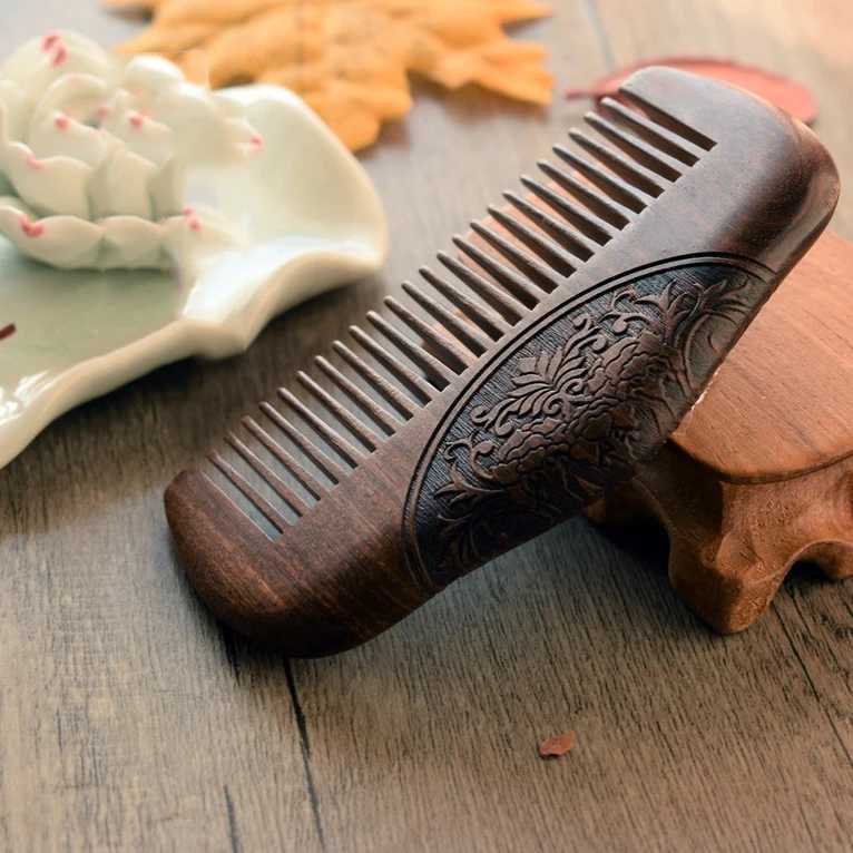 Home>Products>Black Gold Sandalwood>Ultra Narrow Toothed Wood Comb>Non Static Lice Beard Comb>Hair Styg W240813